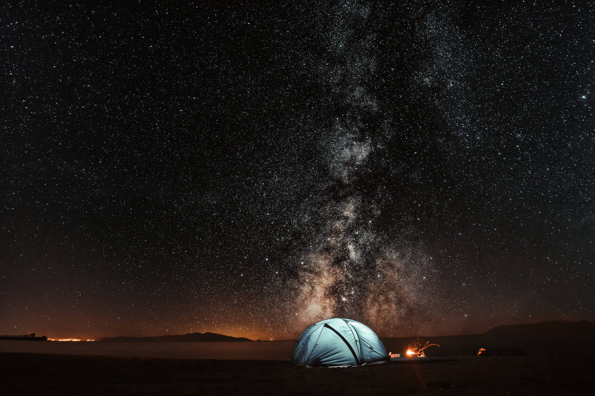 Milky Way Galaxy Camping Wallpaper
