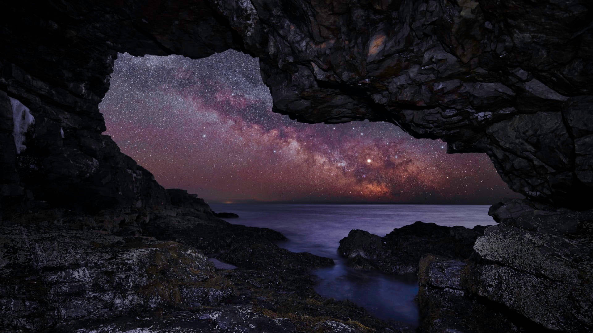 Milky Way Galaxy Cave  Wallpaper