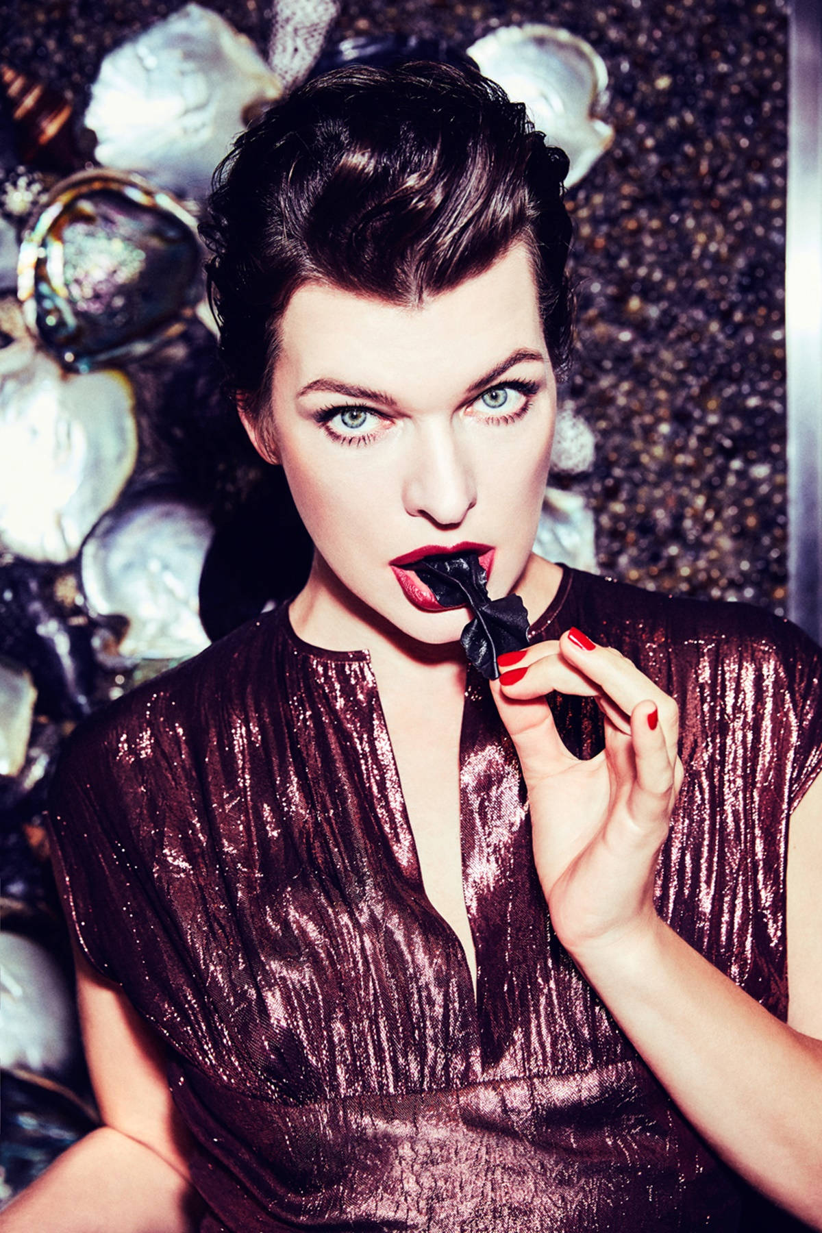 Milla Jovovich Glam Party Makeup Wallpaper