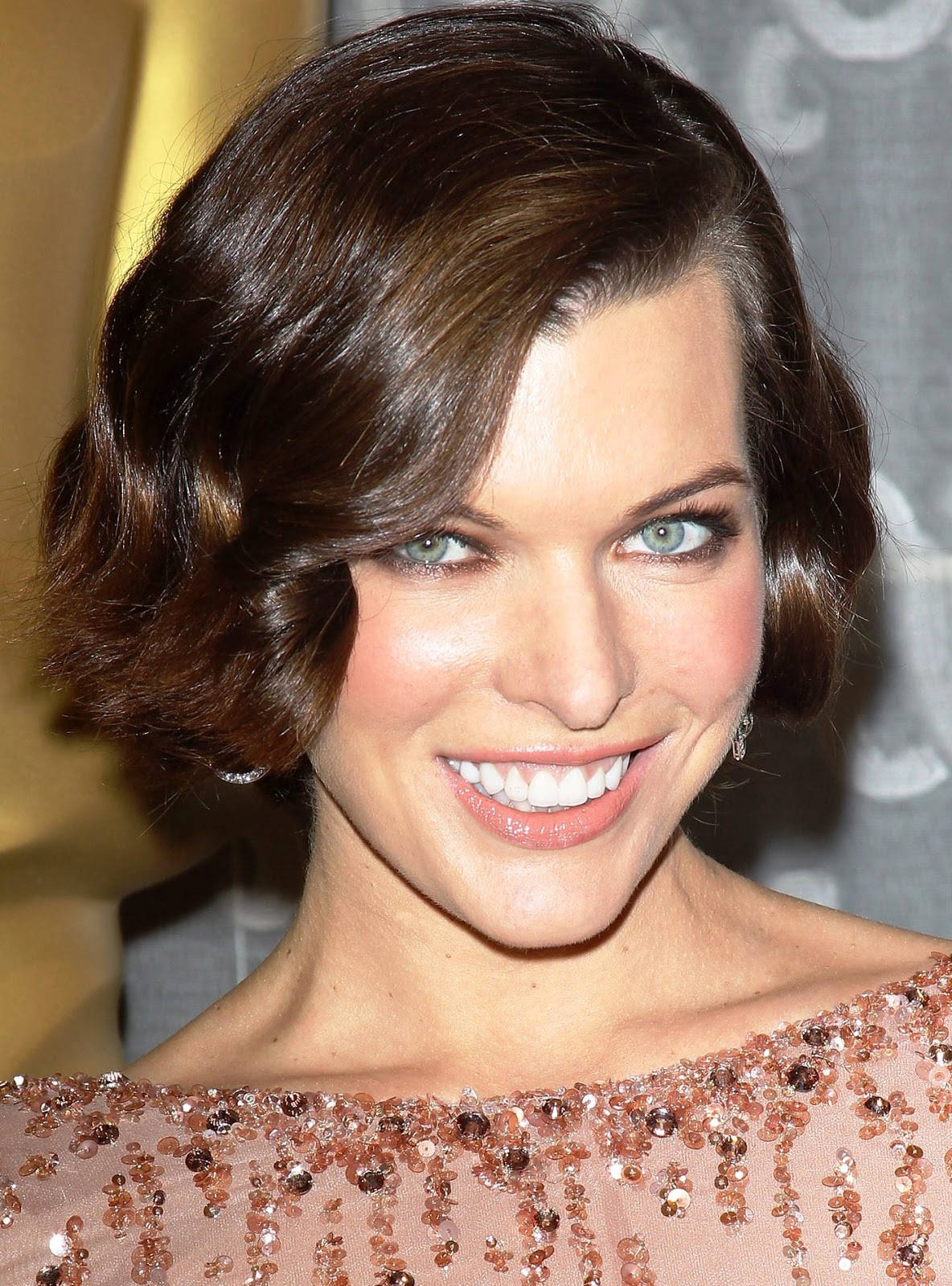 Milla Jovovich Red Carpet Pink Gown Wallpaper