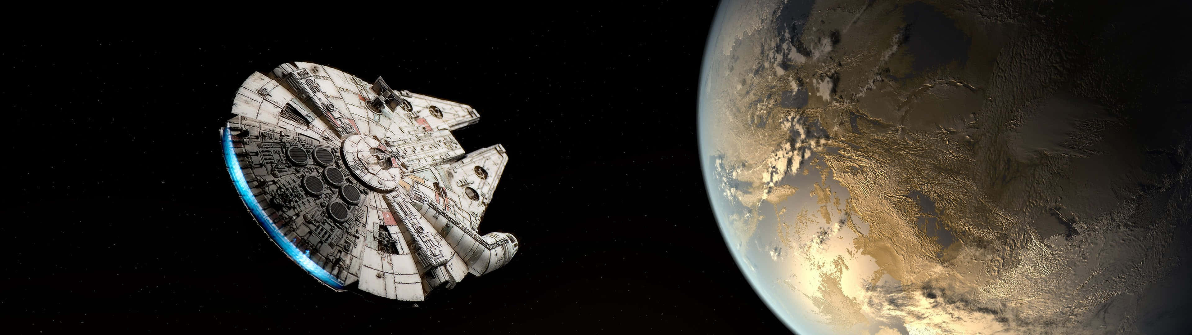 Det ikoniske Millenium Falcon fra Star Wars. Wallpaper