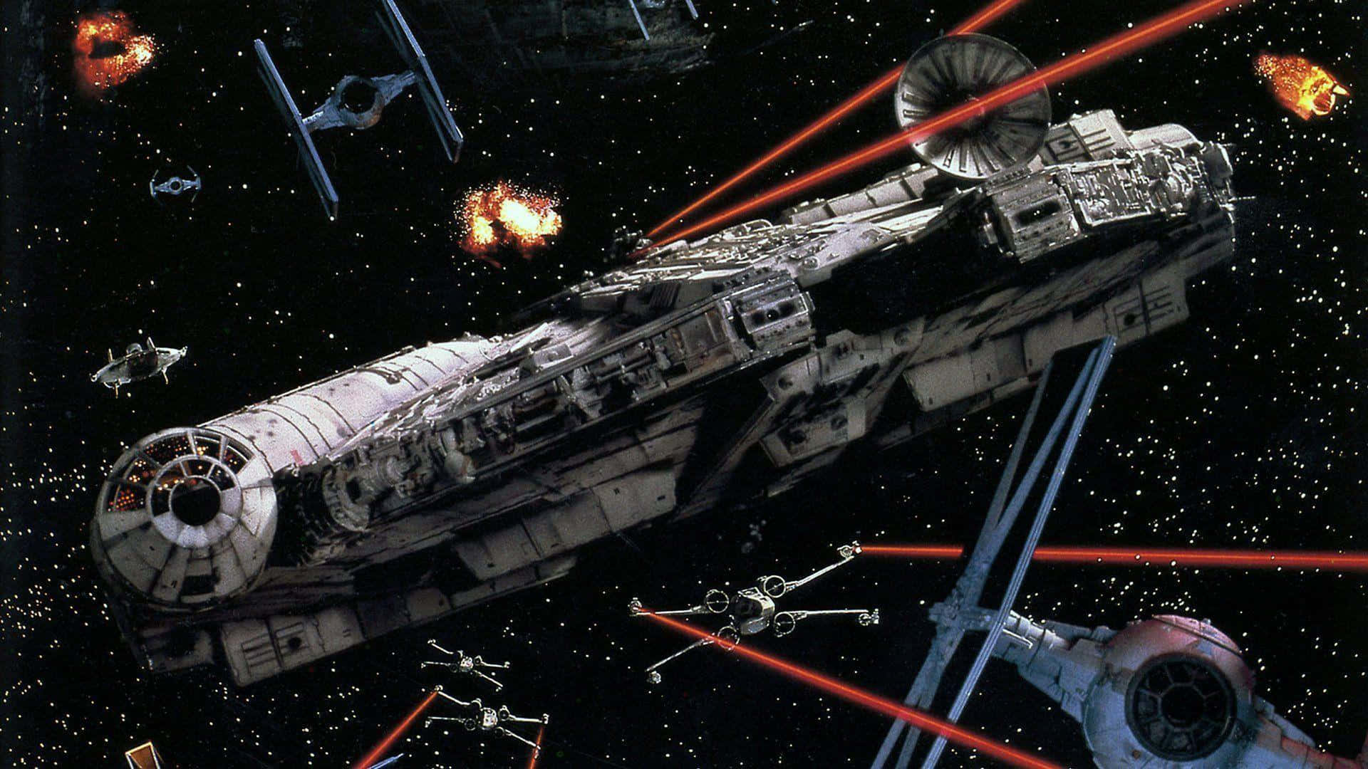 "Travel Through the Galaxy in the Fastest Ship Around - The Millenium Falcon" Wallpaper