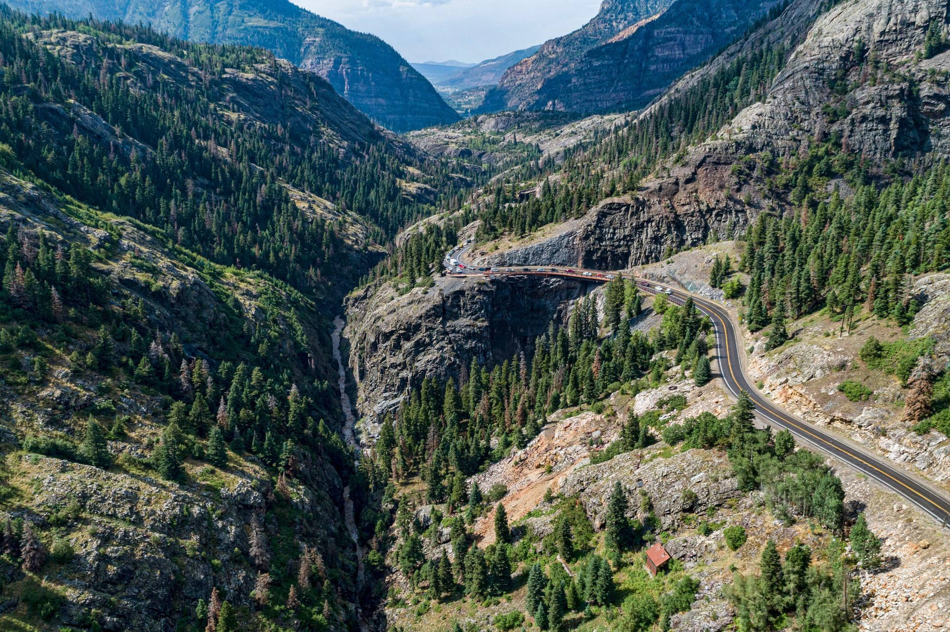 Million Dollar Road Colorado Aerial Wallpaper