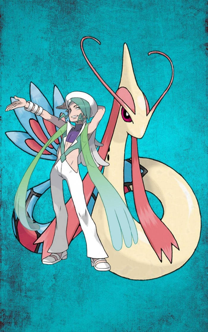 Elegantewallpaper A Tema Milotic Pokémon Nel Blu Dell'oceano. Sfondo