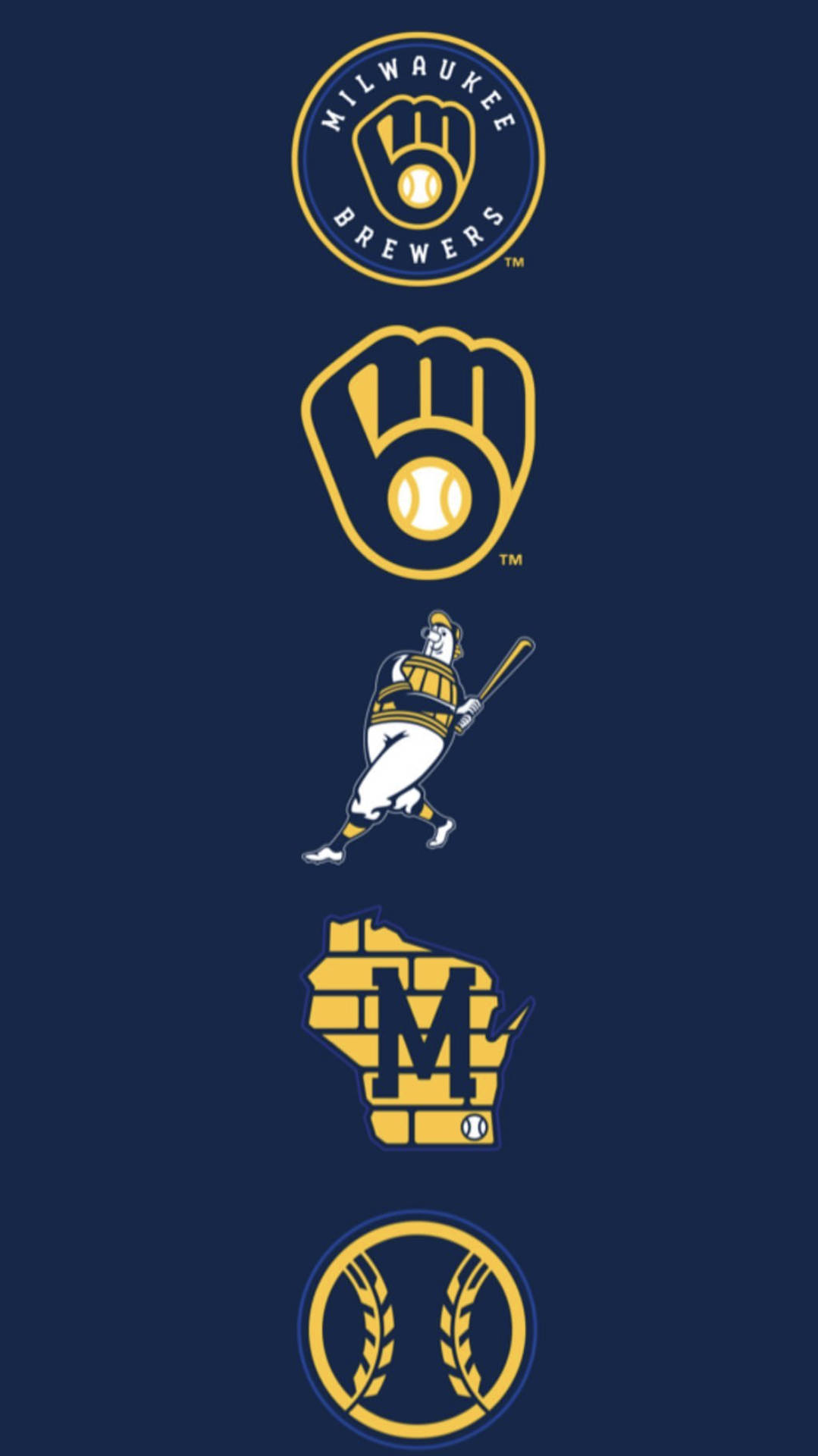Milwaukee Brewers Evolution Of Logos Wallpaper