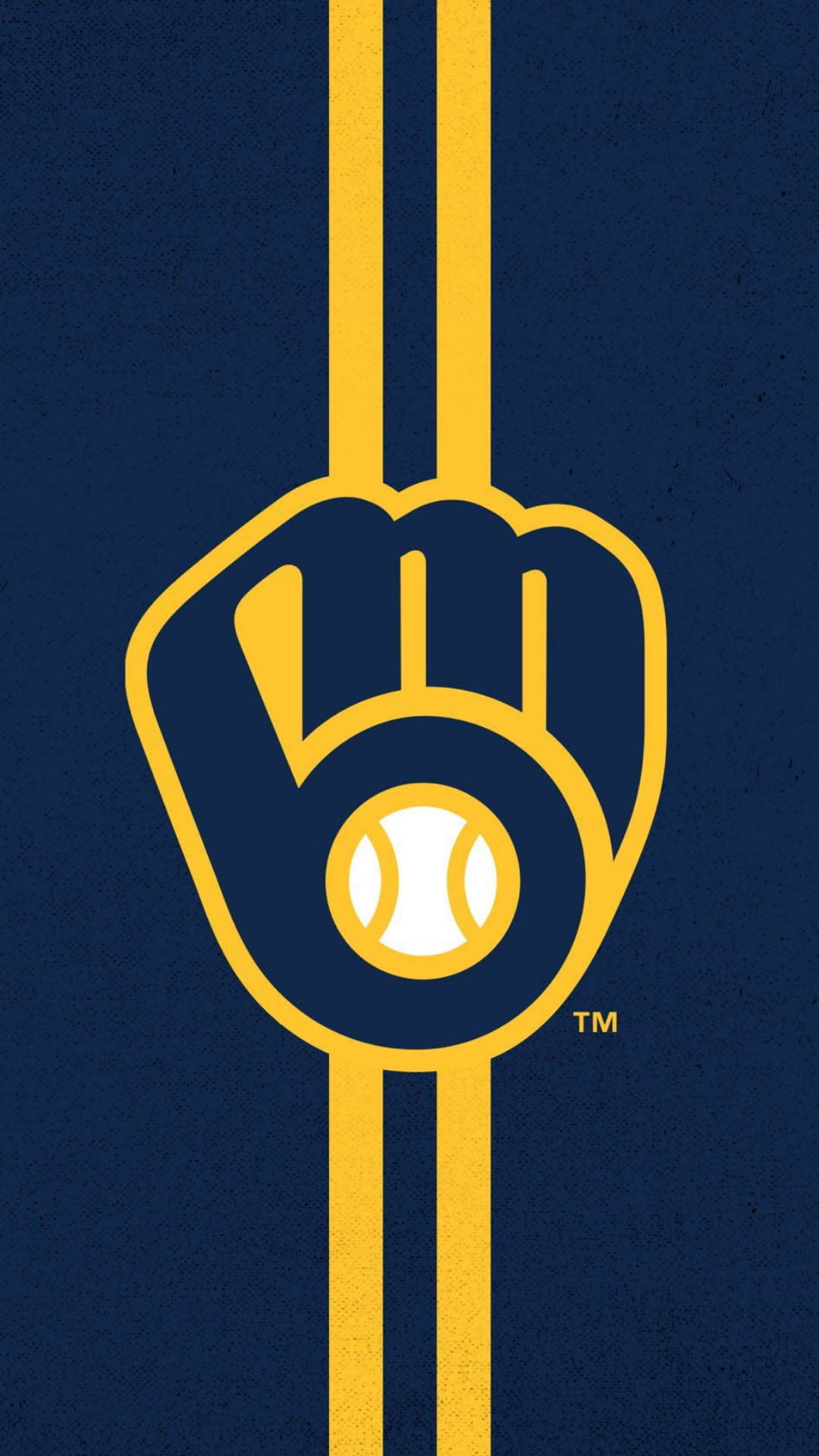 Milwaukeebrewers-logotypen På Iphone-basebolltapet. Wallpaper