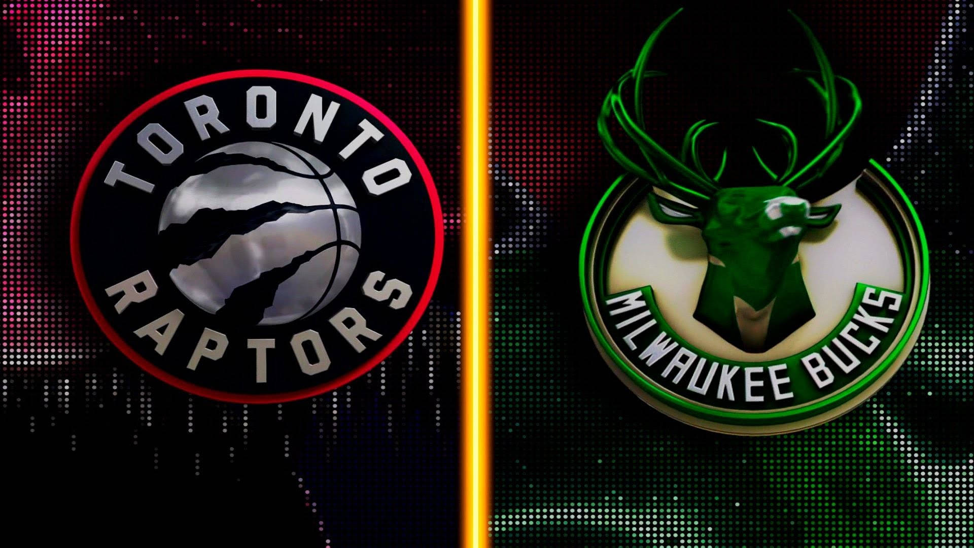 Milwaukee Bucks og Toronto Raptors kæmper i NBA-playoffs Wallpaper