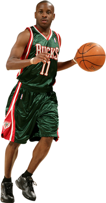 Milwaukee Bucks Basketball Player Dribbling PNG
