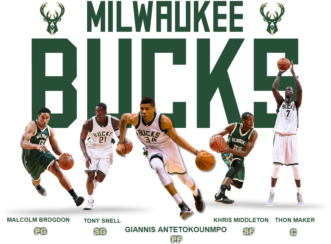 Milwaukee Bucks Basketball Team PNG