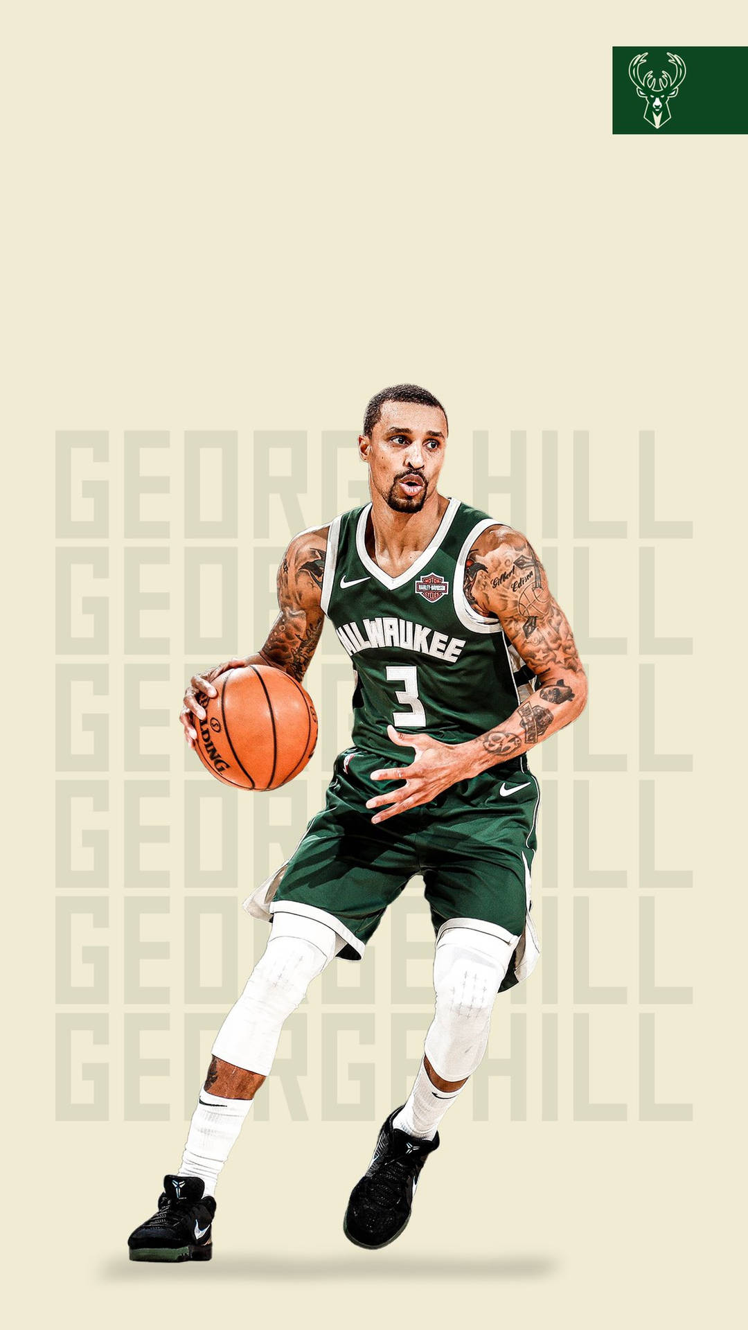 Milwaukee Bucks George Hill Basketball HD Tapet Wallpaper