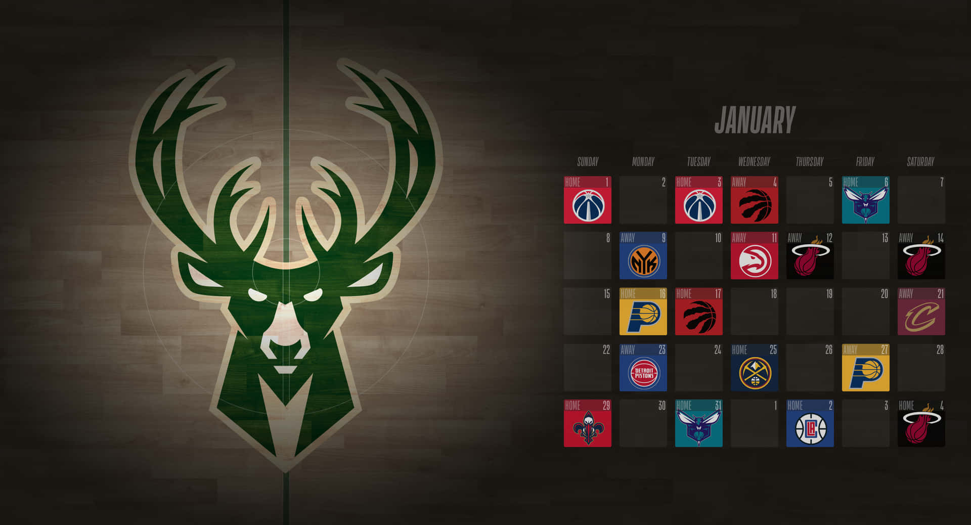 Show your support for your Milwaukee Bucks with this team logo. Wallpaper