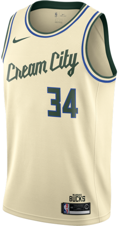 Milwaukee Cream City34 Basketball Jersey PNG