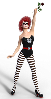 Mime Artistwith Rose PNG