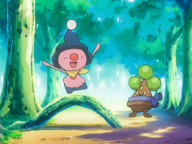 Mime Jr. Hopping In The Forest Wallpaper