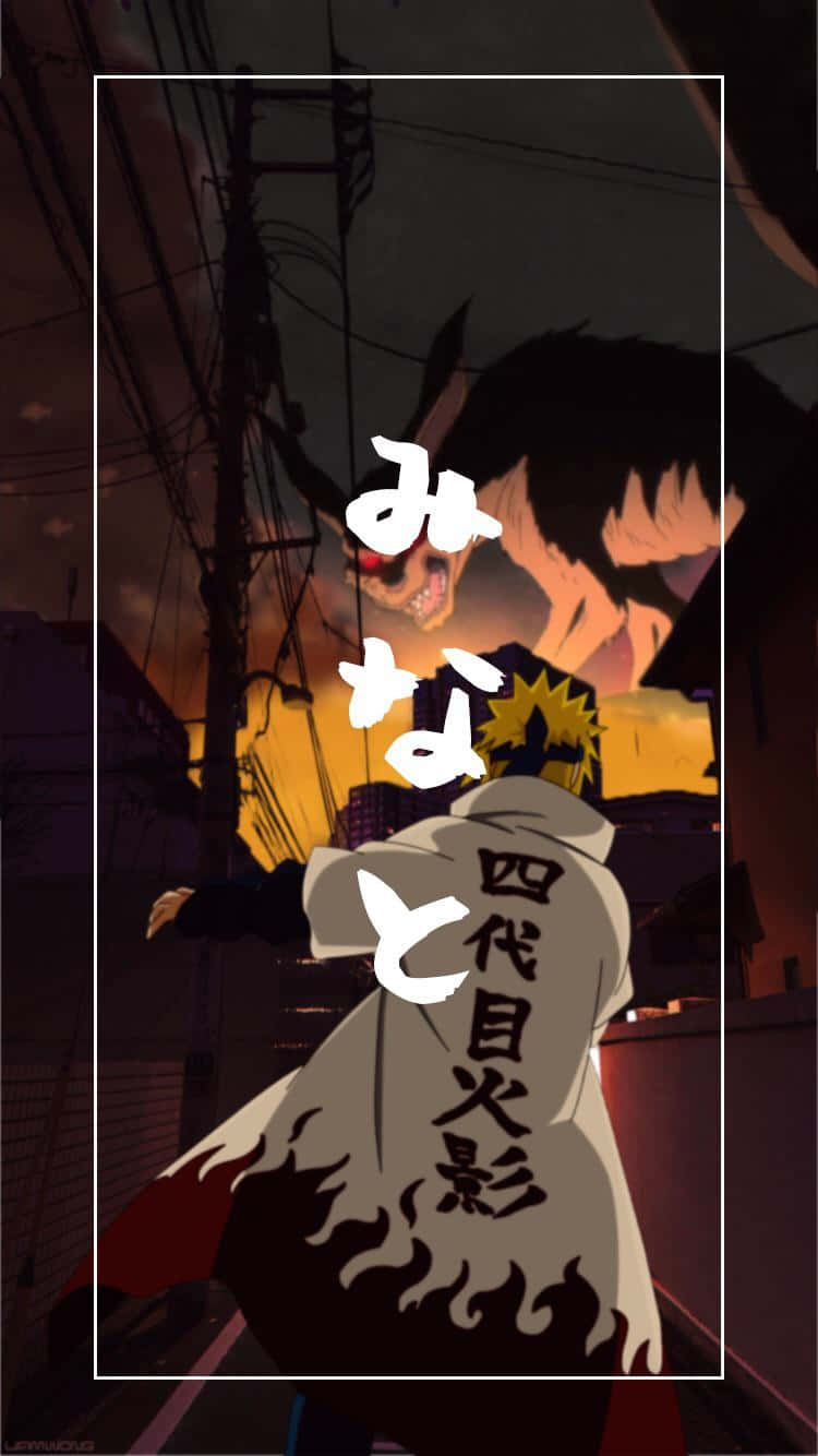 Minato Facing Kyuubi Attack Wallpaper