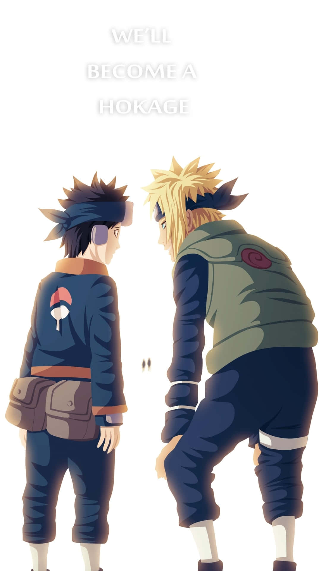 Two Naruto Characters Standing Next To Each Other Wallpaper