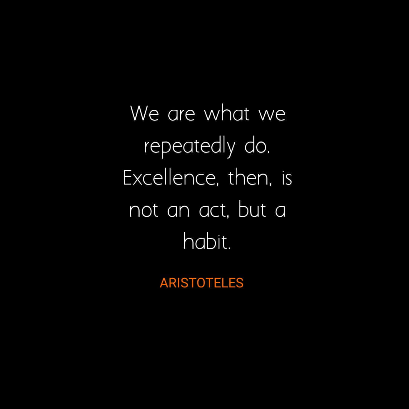 En sort og hvid billed med et citat fra Aristoteles Wallpaper