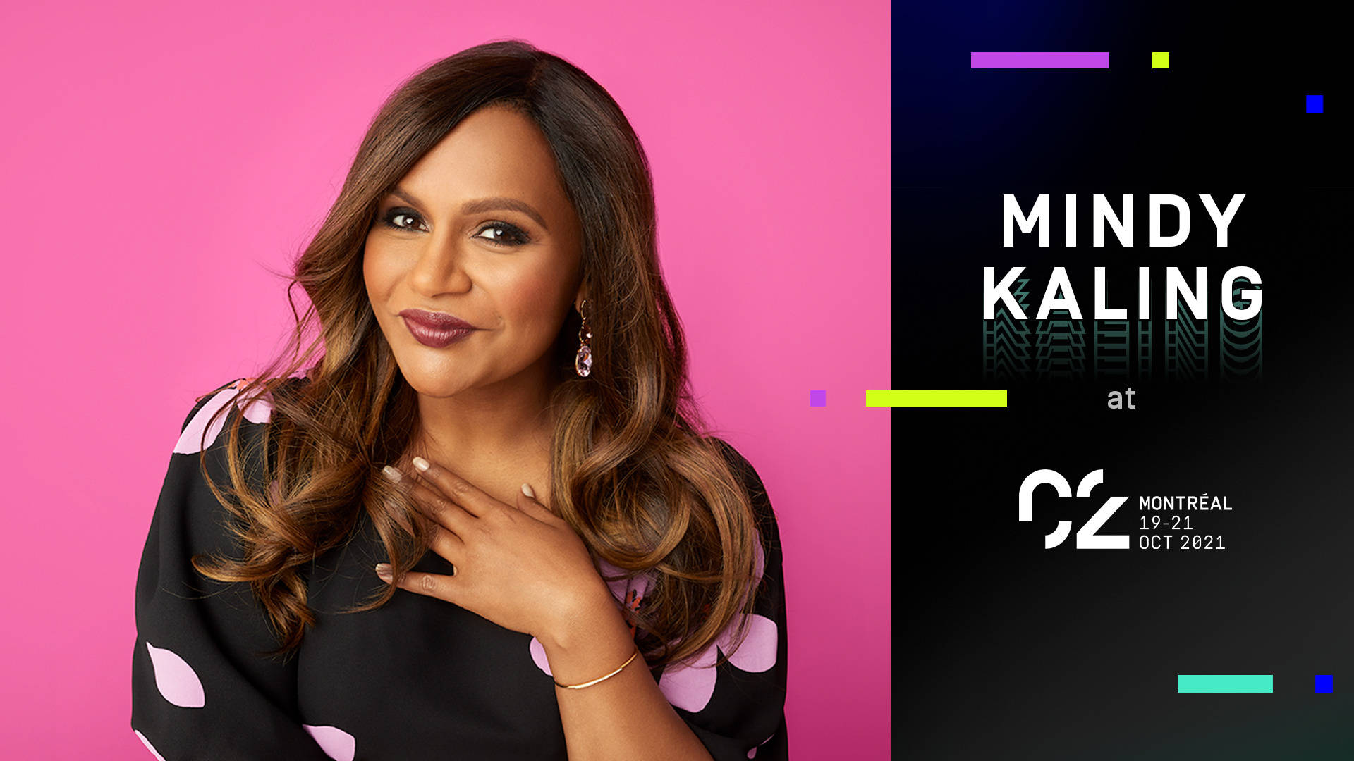 Mindy Kaling Smiling at the Montreal Event 2021 Wallpaper