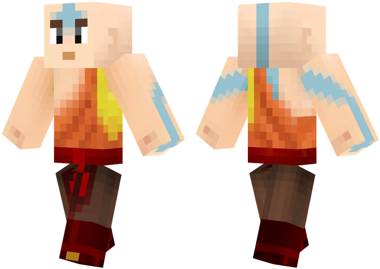 Minecraft Aang Skin Design PNG