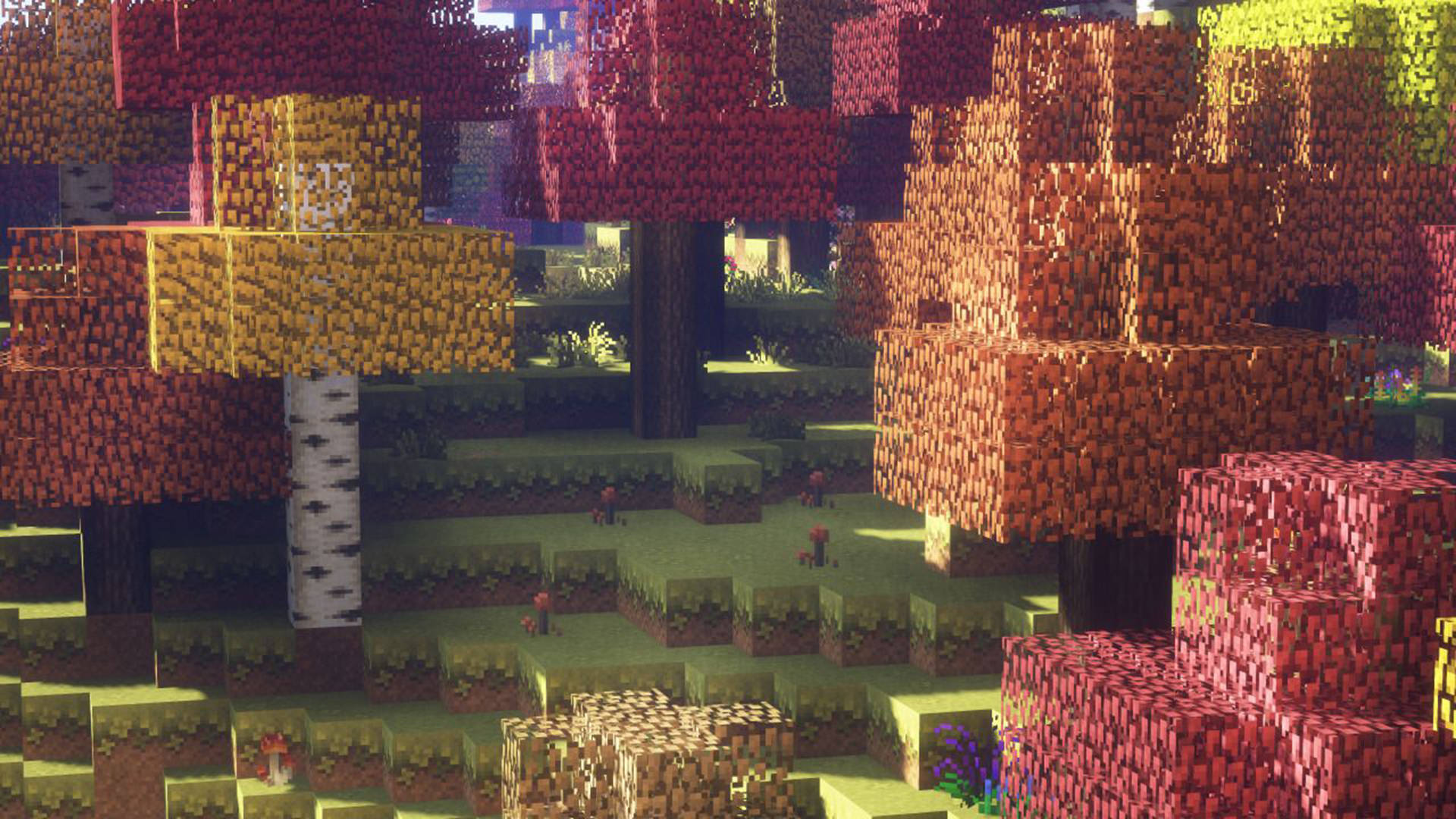 Minecraft Aesthetic Colorful Garden Wallpaper