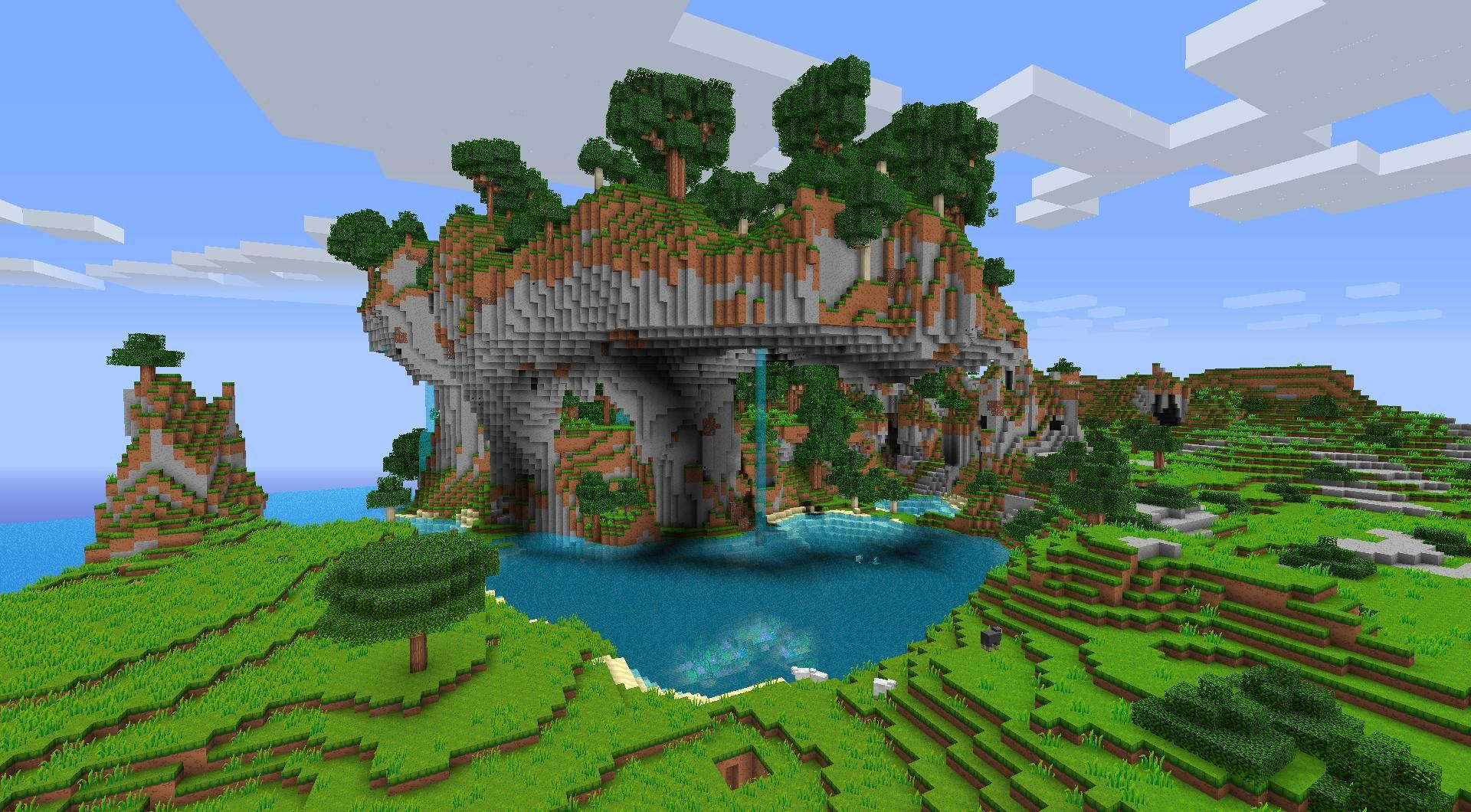Minecraft Aesthetic Green Nature Sky Wallpaper