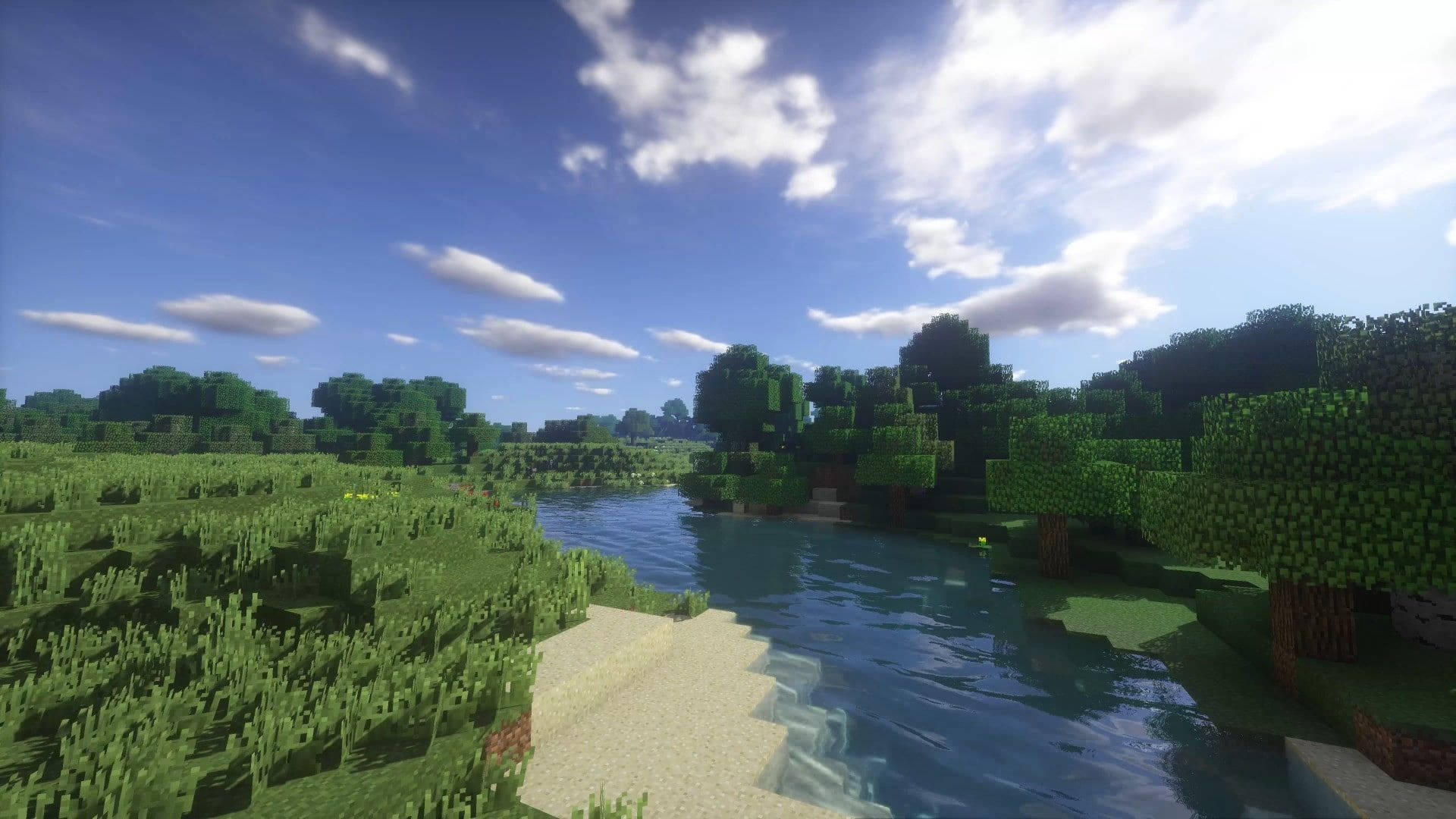 Minecraft Aesthetic Green Nature Trees Wallpaper