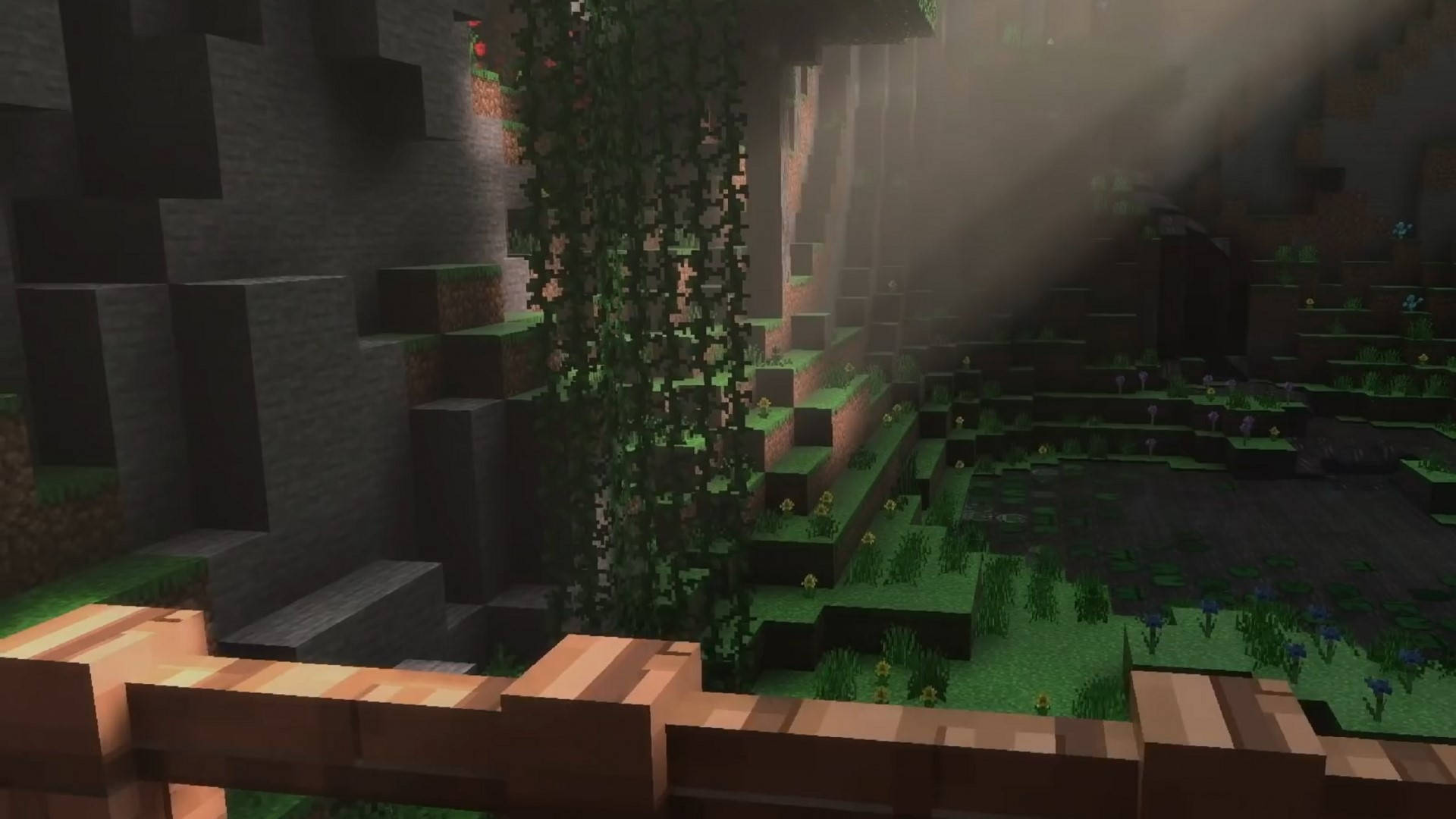 Minecraft Aesthetic Hidden Green Place Background