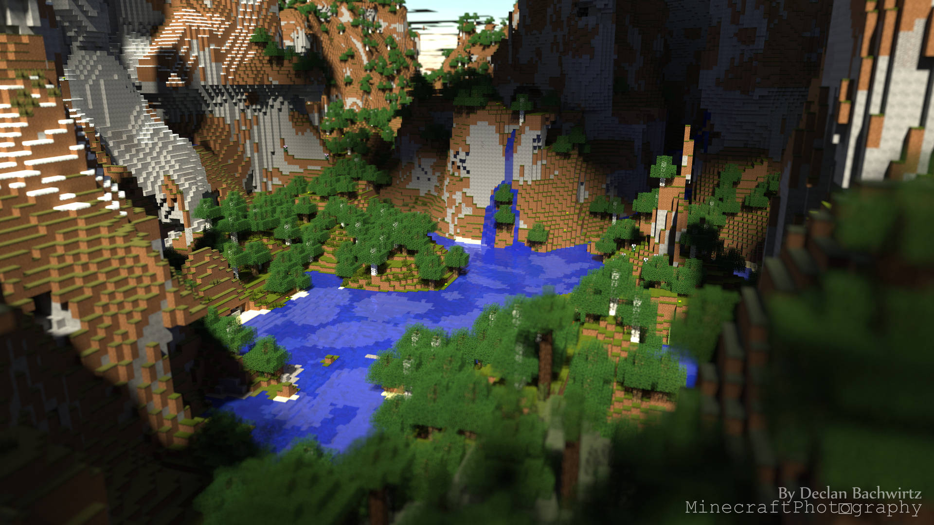 Minecraft Aesthetic Nature River Forest Background
