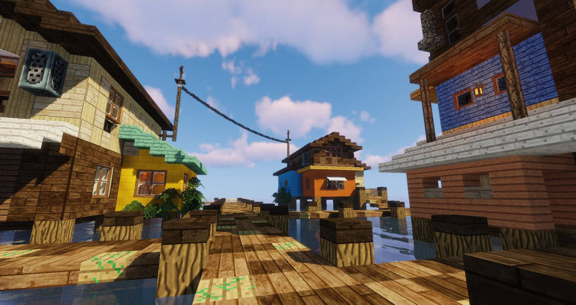 Minecraft Aesthetic Ordinary Houses Background