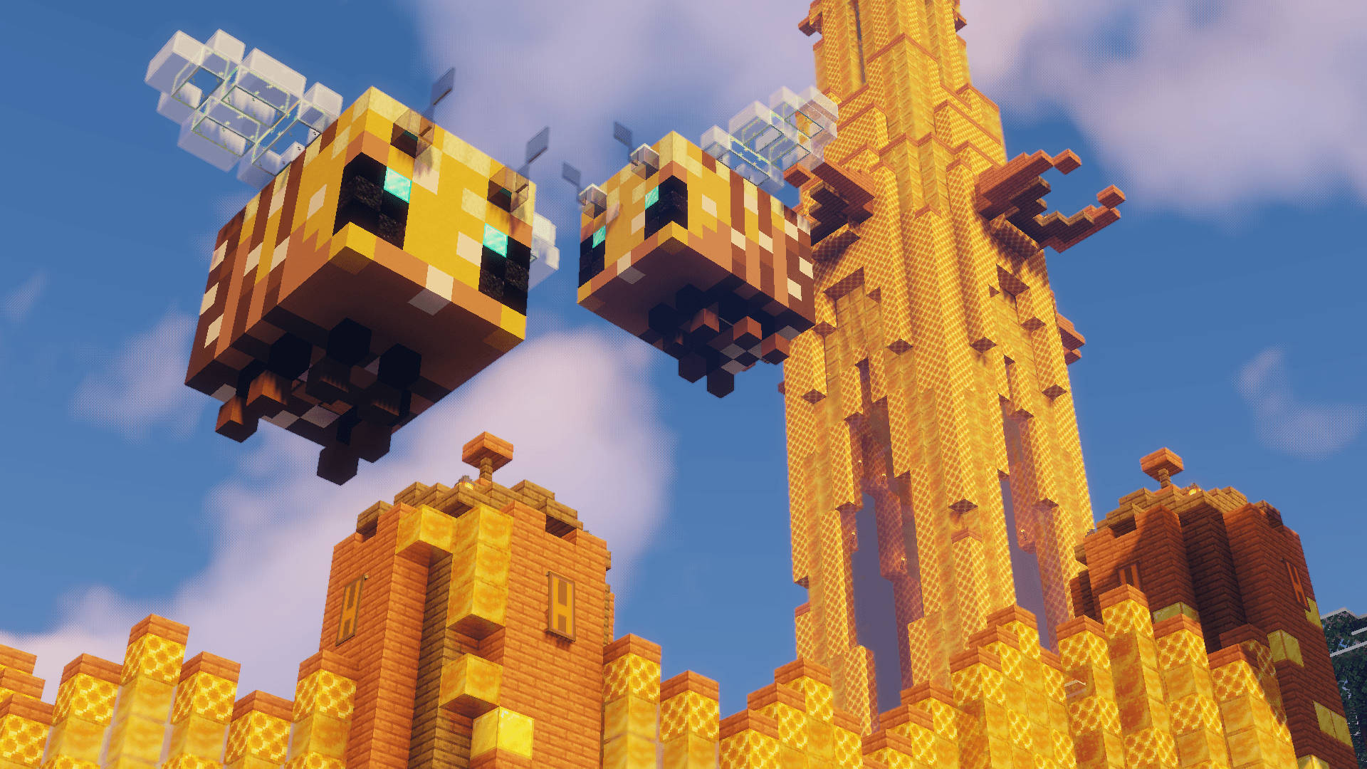 Minecraft Aesthetic Yellow Bee Blocks Picture