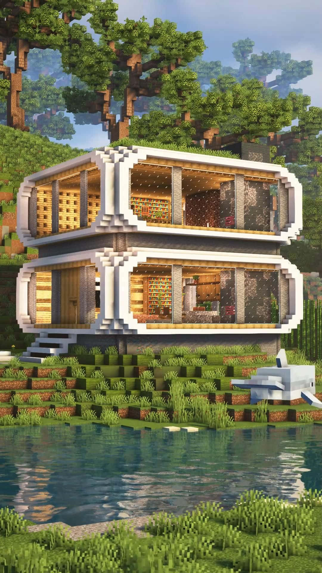 Spectacular Minecraft Architecture in a Block World Wallpaper