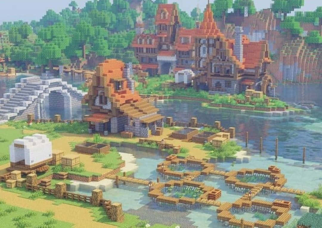 Stunning Minecraft Medieval Cityscape Wallpaper