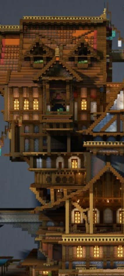 Ciudadde Minecraft - Un Mundo Construido De Bloques Fondo de pantalla