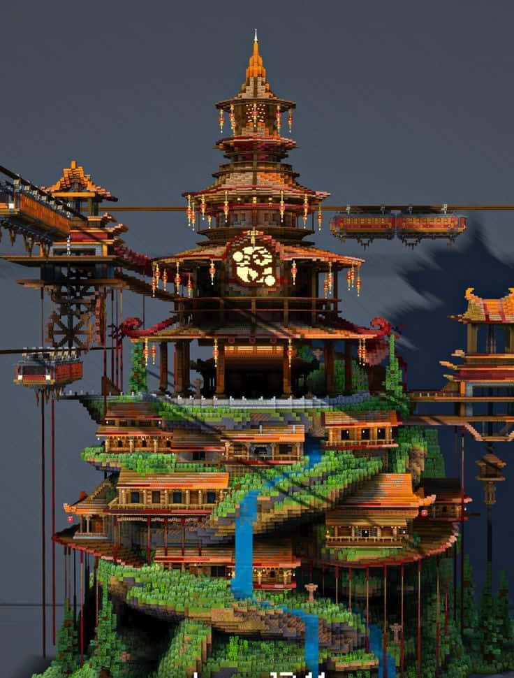 Stunning Minecraft Cityscape Wallpaper