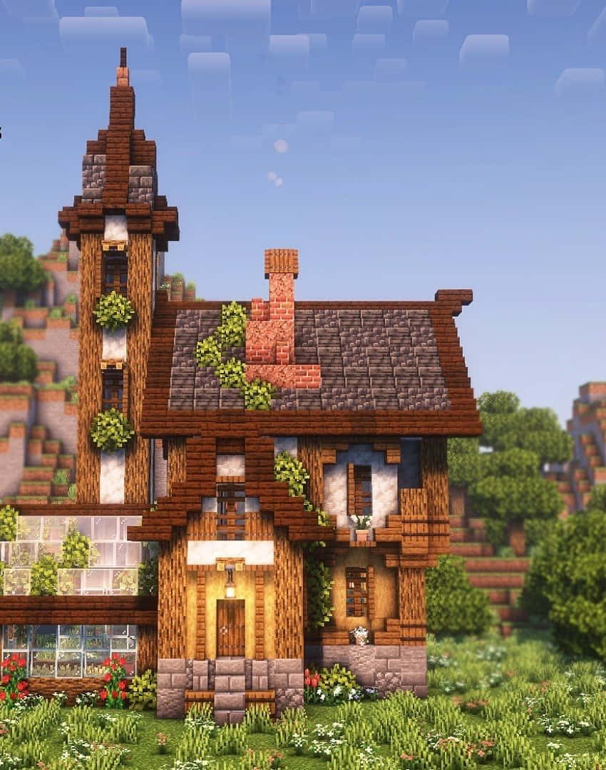 Caption: Stunning Minecraft Castle Architecture Wallpaper
