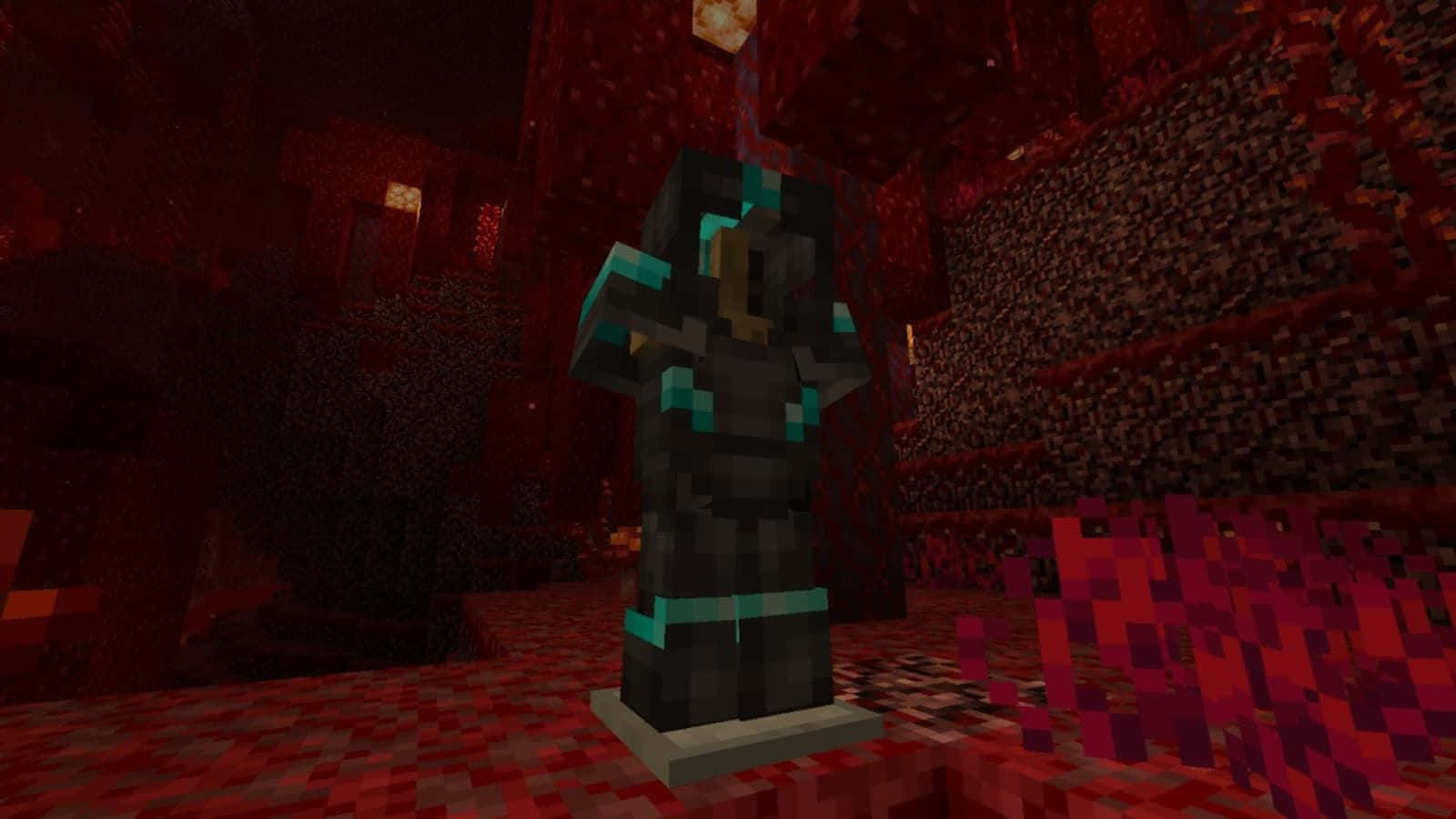 Fully Equipped: Minecraft Armor Ready for Battle Wallpaper