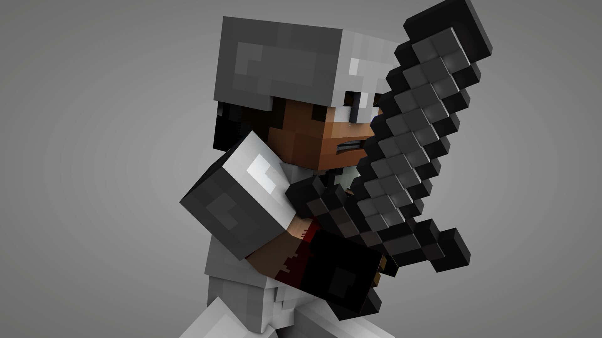 Minecraft warrior in Diamond Armor Wallpaper
