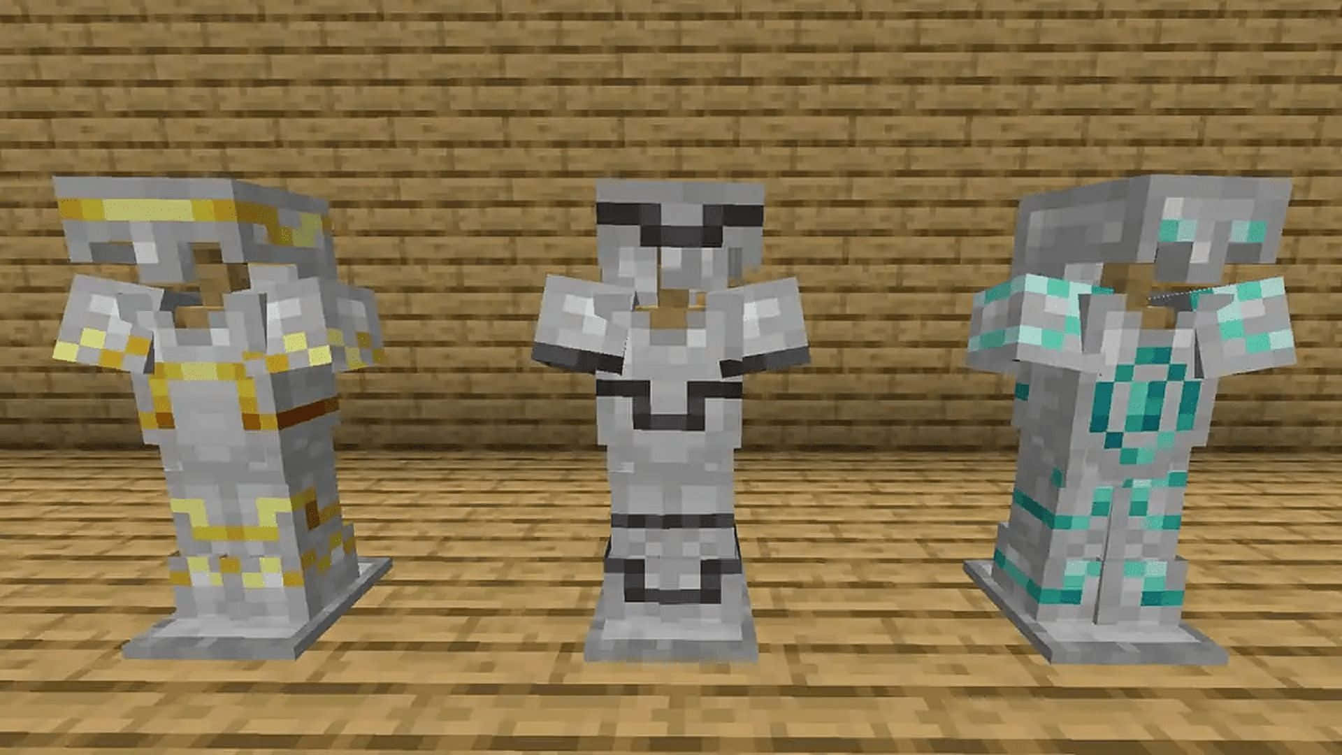 A brave Minecraft warrior in full diamond armor Wallpaper