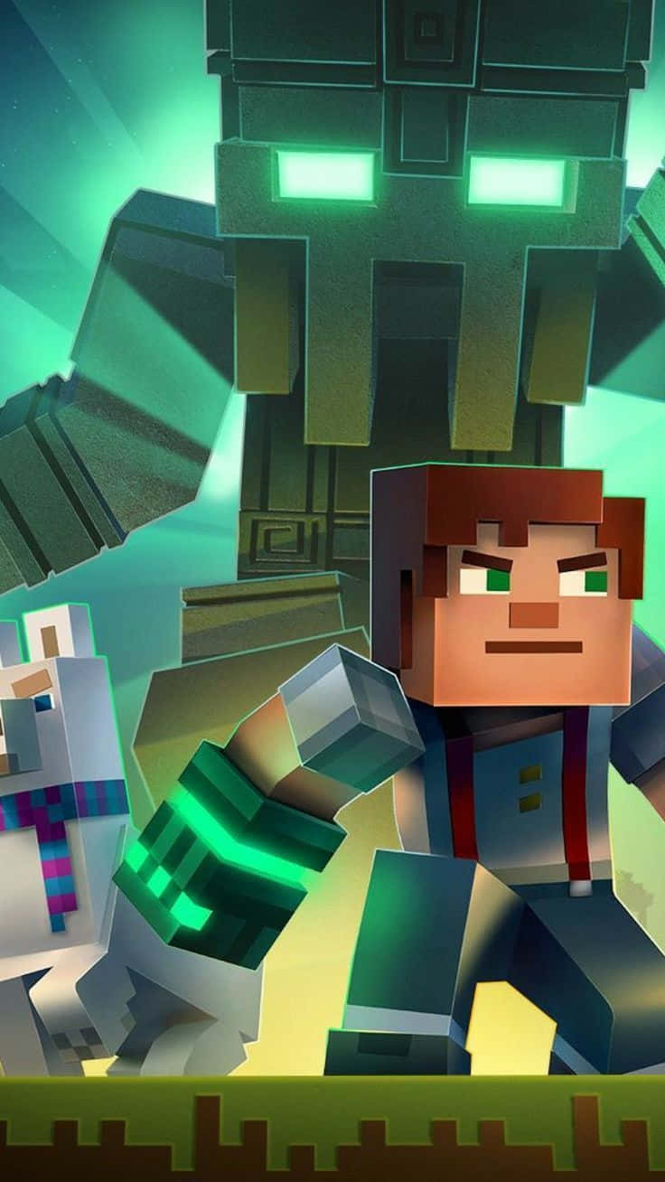 Minecraft Warrior decked out in top-notch armor Wallpaper