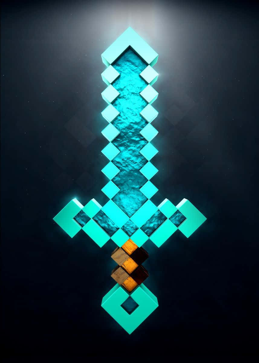 Minecraft Armor Set Displayed on a Stand Wallpaper