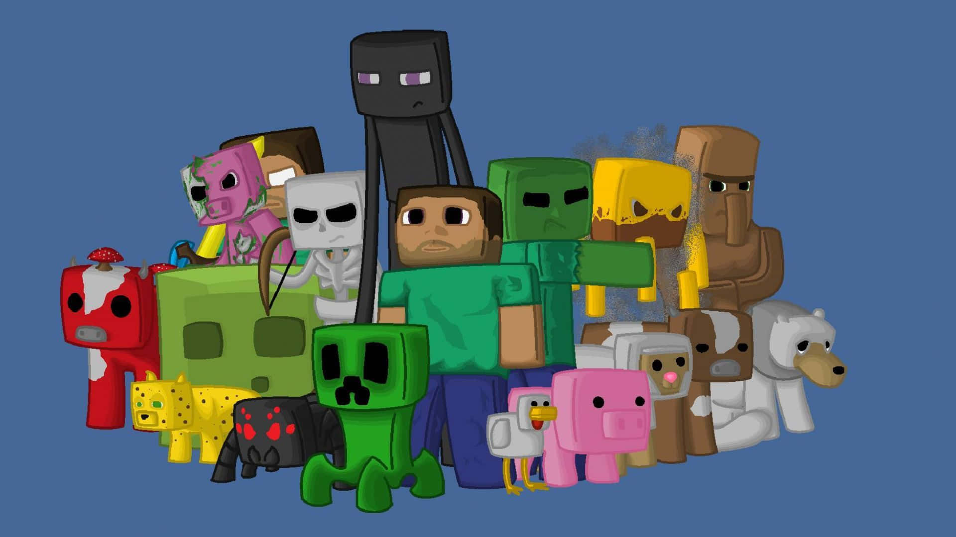 Magnifieke Minecraft Wereld - Artistieke Verbeelding Komt Tot Leven Achtergrond