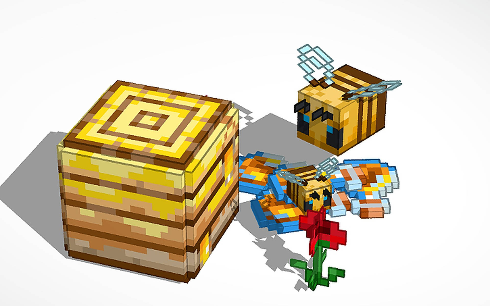 Minecraft Bee With Beehive Wallpaper
