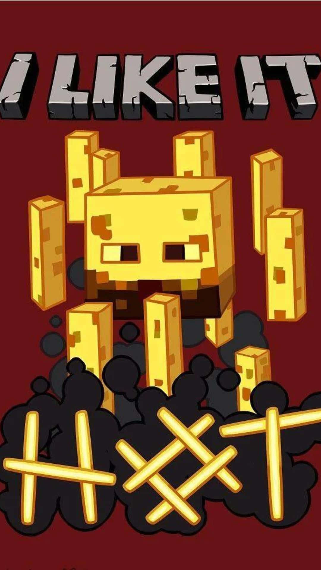 Fiery Blaze Encounter in the Minecraft World Wallpaper