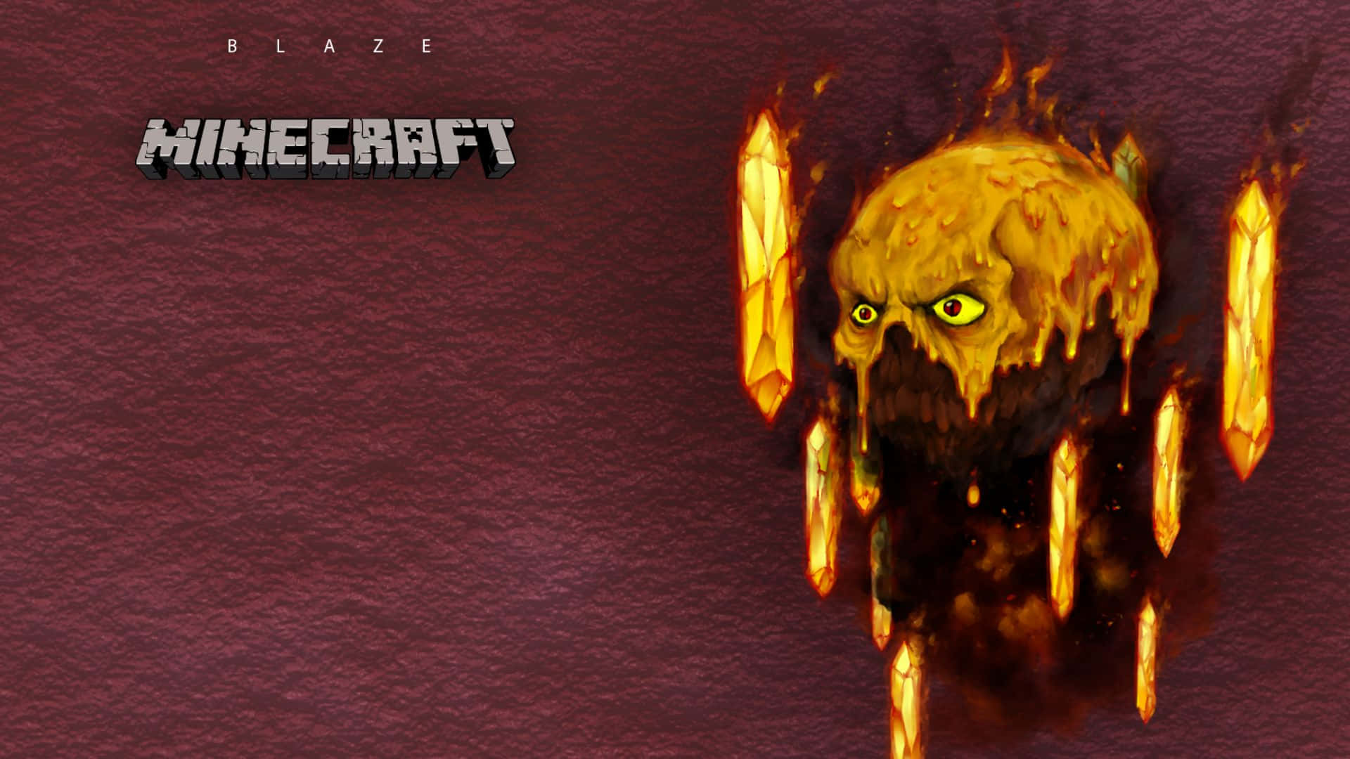 Minecraft Blaze Battling with a Player Wallpaper