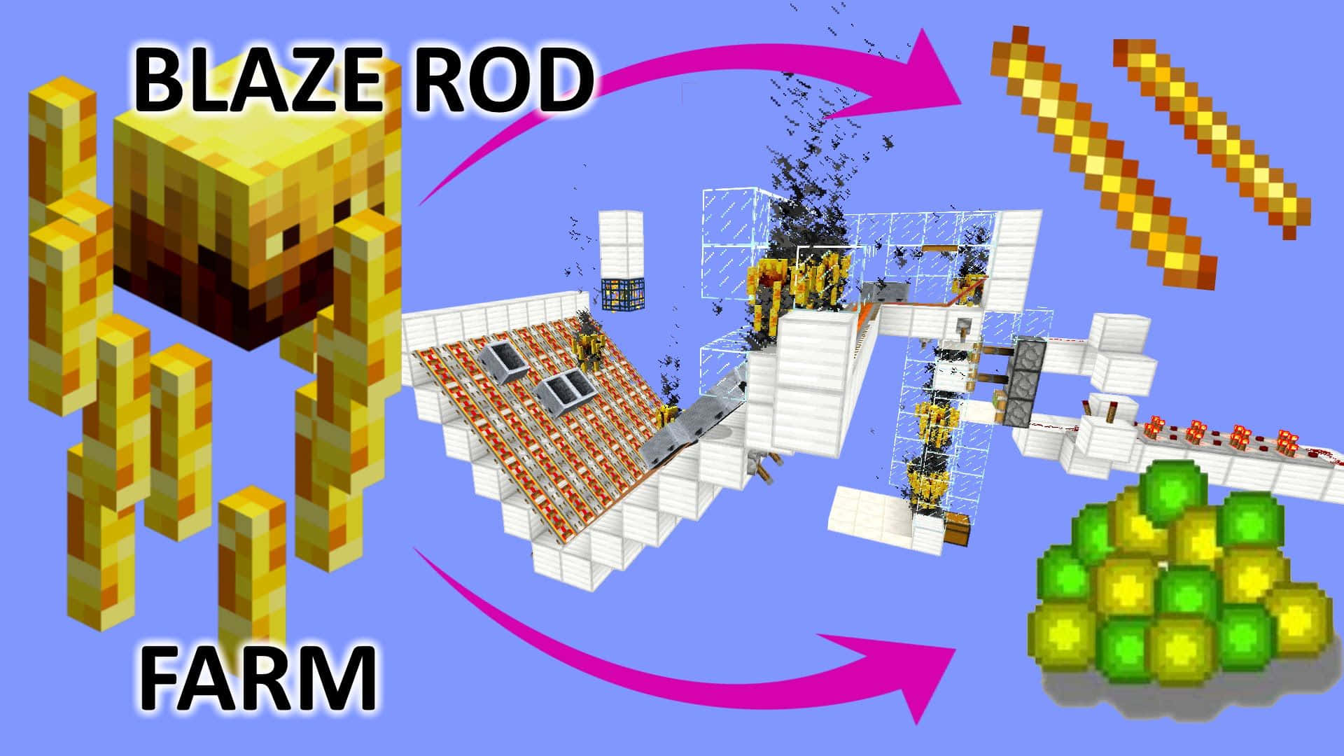 Expert Minecraft Blaze Farming in Action Wallpaper
