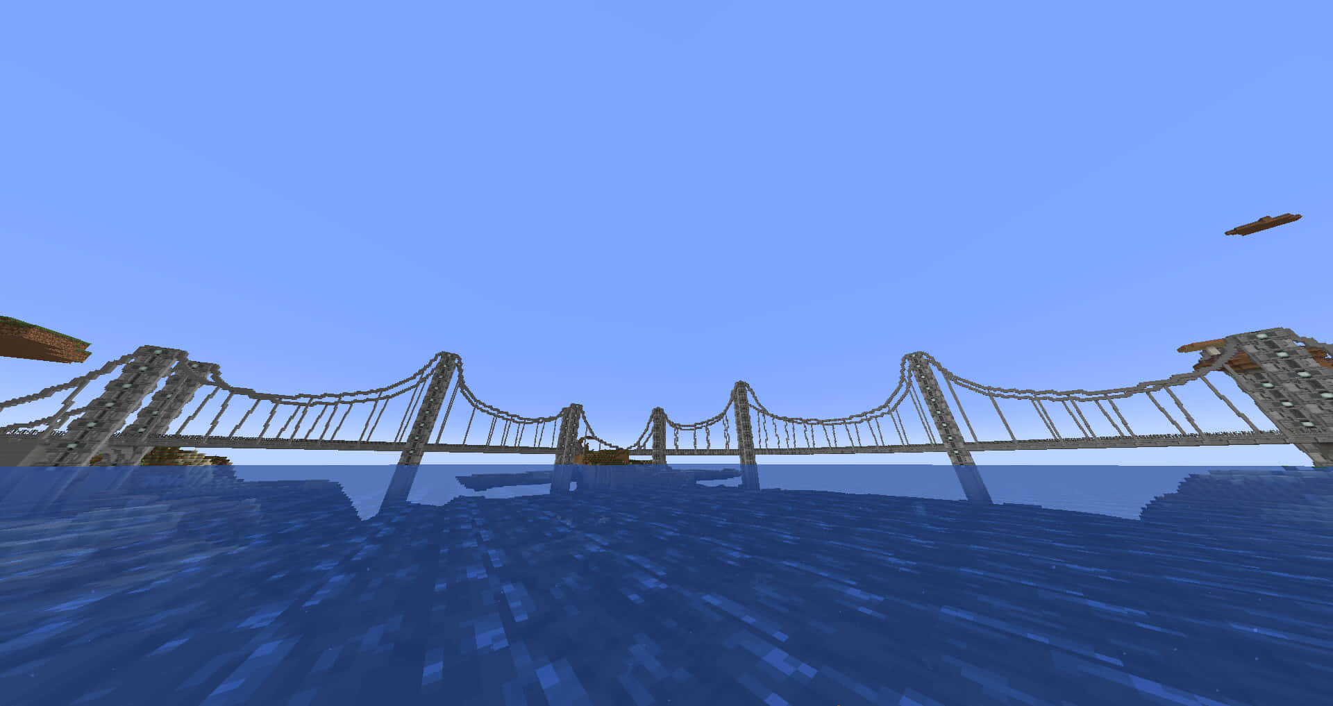 Magnificent Minecraft Bridge in a Stunning Landscape Wallpaper