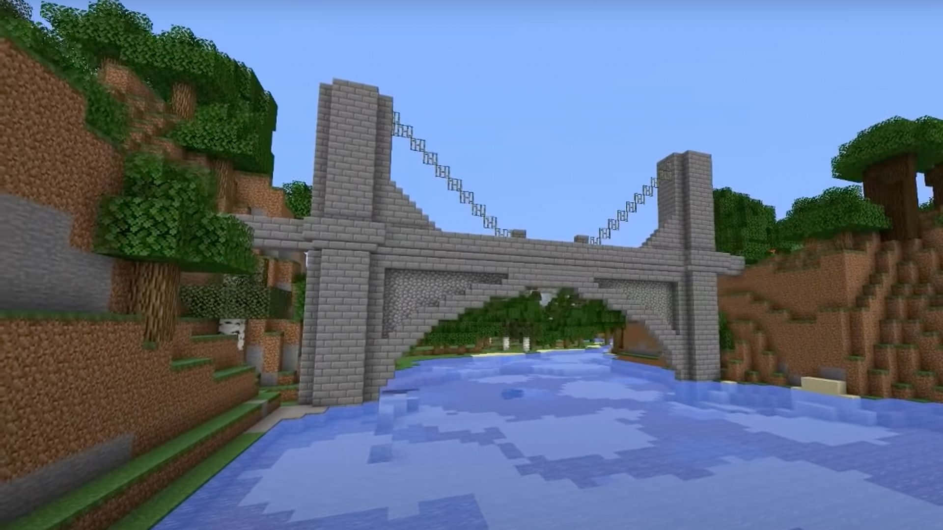 Majestic Minecraft Bridge Wallpaper