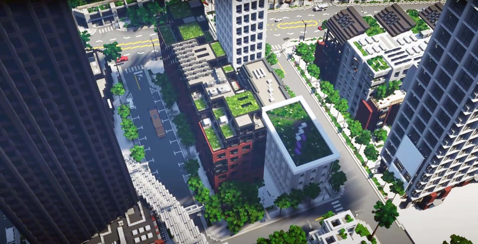 Captivating Minecraft Cityscape Wallpaper