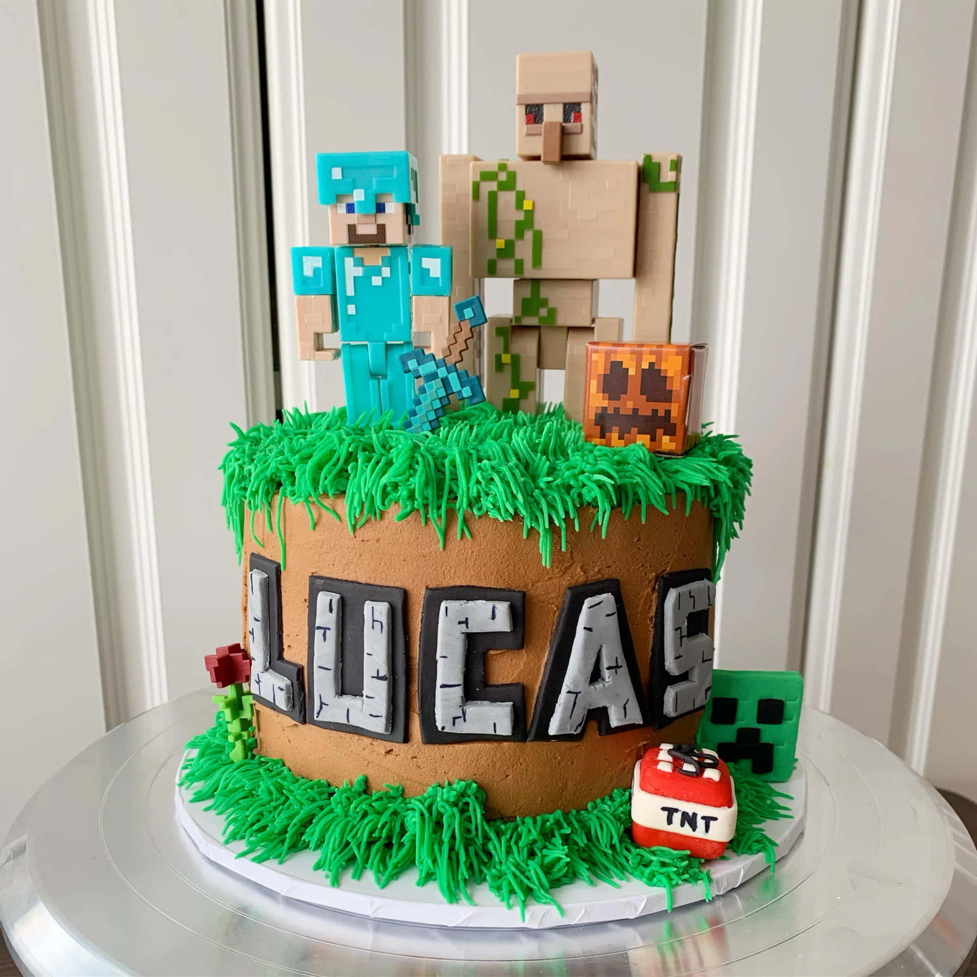 A Cake With A Minecraft Theme