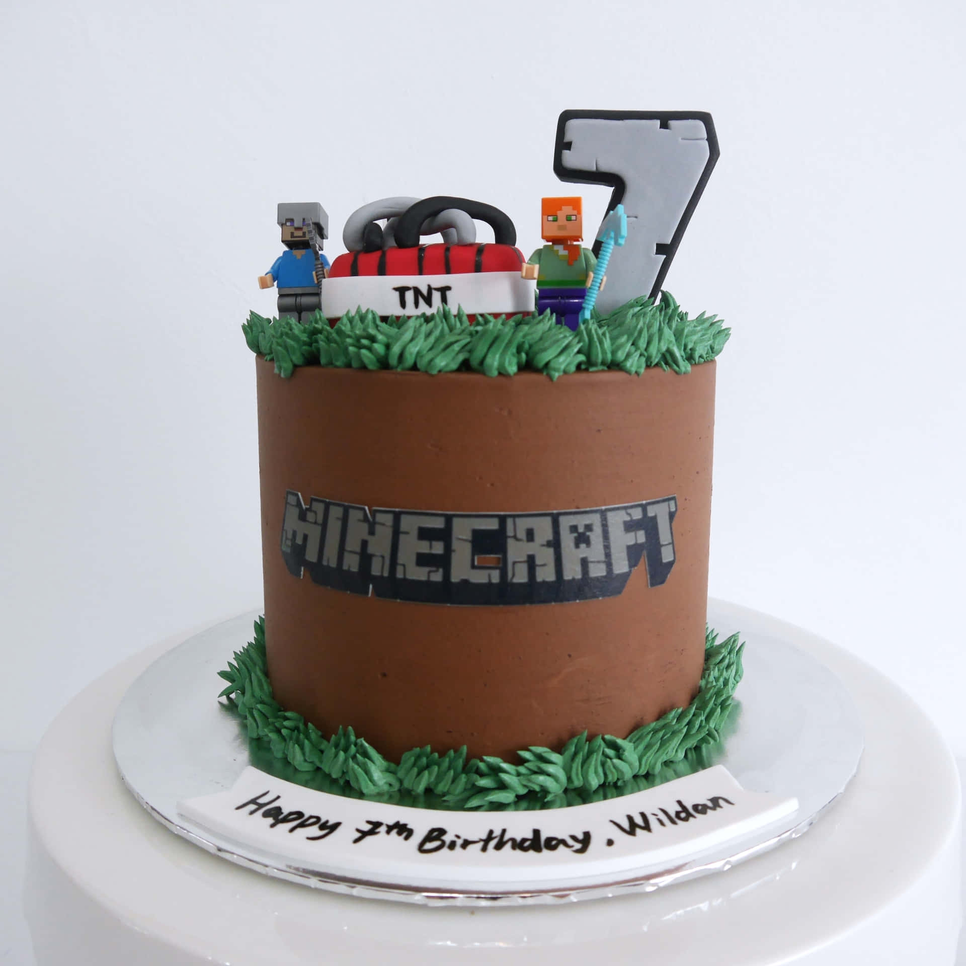 Läckerutseende Minecraft-tema Tårta